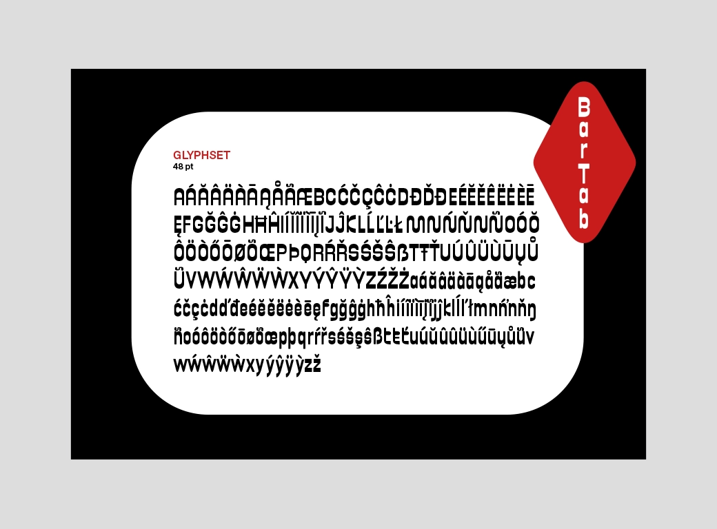 caractères apposés sur un mur, formant le mot bar de la place.