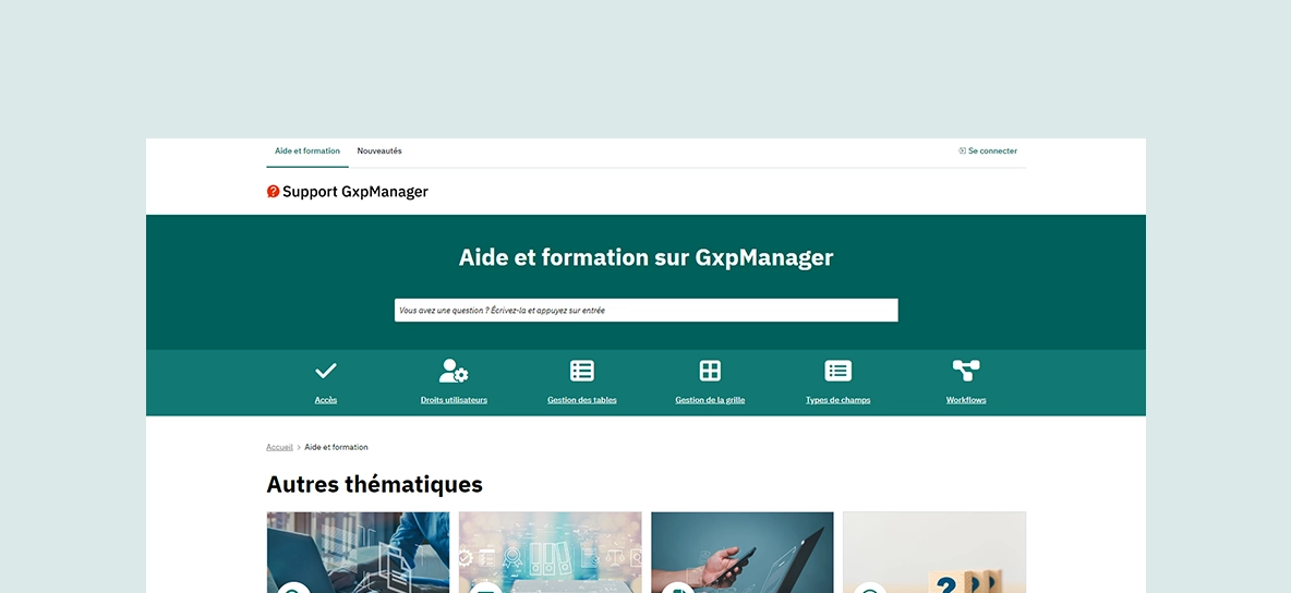 visuel représentant la page d’accueil du support de formation