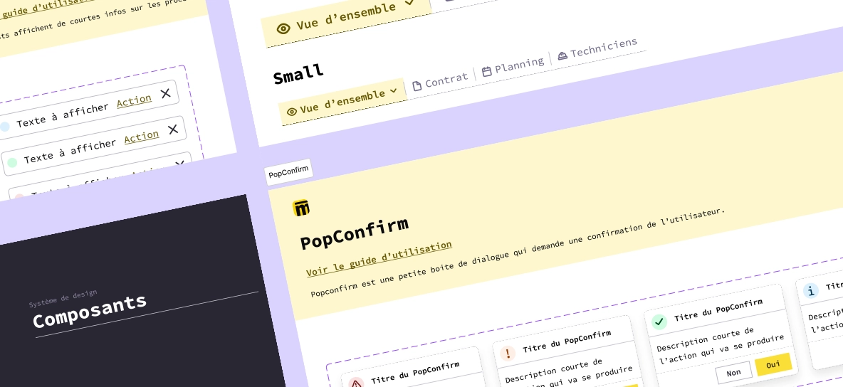 visuel représentant les couvertures des fichiers composants et fondamentaux du système de Design